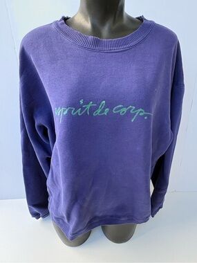 Vintage Esprit Purple Crewneck Sweater with Teal Script
